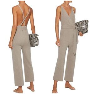 NANUSHKA Tilli Wrap-Effect Ribbed-Knit Wide-Leg Wool
blend Jumpsuit (D11)